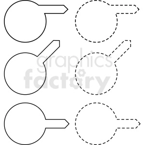 Clipart image featuring a set of connected circles and arrows in solid and dashed lines, suggesting flow or sequence.