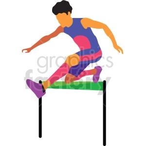 man running Olympic hurdles vector design