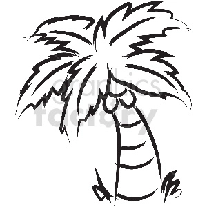 black and white tattoo palm tree vector clipart