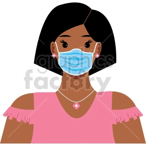 hispanic lady wearing mask vector clipart