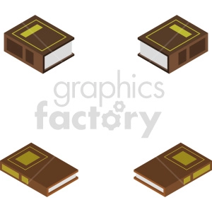 isometric law books vector icon clipart 1