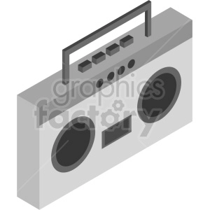 isometric 90s radio boom box vector icon clipart