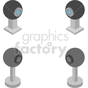 isometric web cam bundle vector icon clipart
