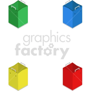 isometric shopping bag vector icon clipart 6