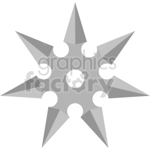 The clipart image shows a six-pointed ninja star, also known as a shuriken, which is a traditional weapon used in Japanese martial arts and often associated with ninjas.
