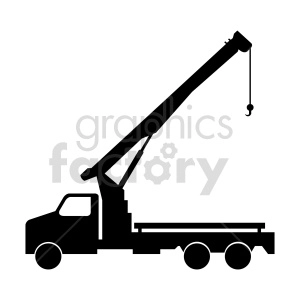 crane truck silhouete clipart