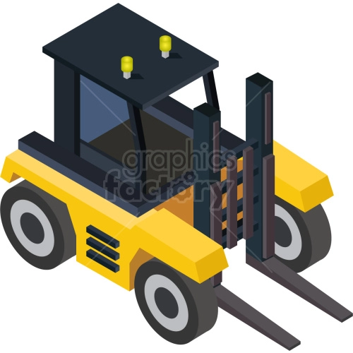 isometric forklift truck vector graphic
