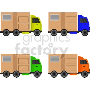delivery trucks vector clipart bundle