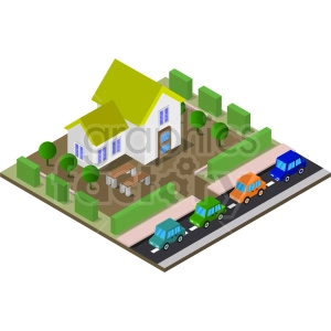 small house isometric vector clipart