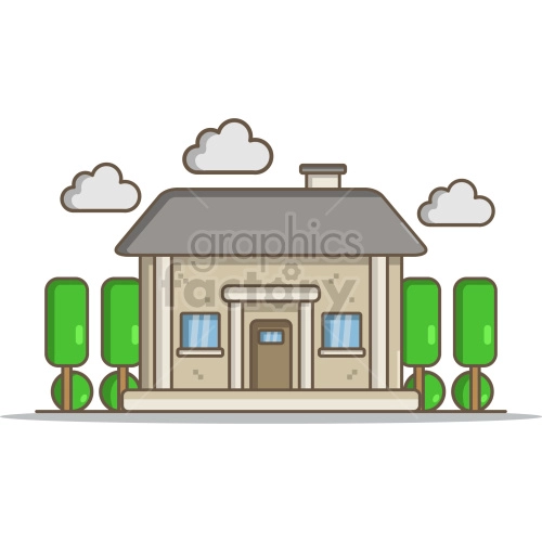 cute house vector clipart