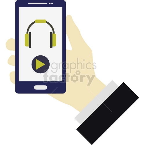 mobile music player vector graphic clipart