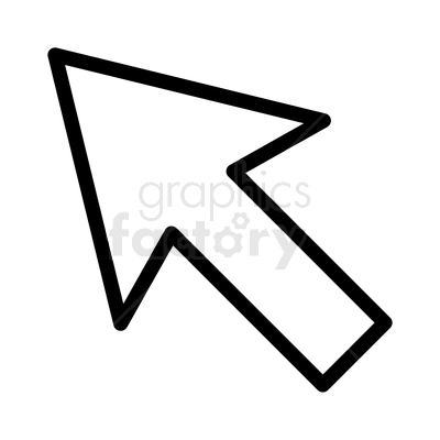 A black and white clipart image of a computer mouse arrow cursor.