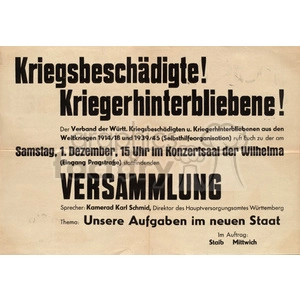 Historical German Poster for War Victims Meeting