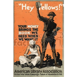 Vintage American Library Association World War I Poster