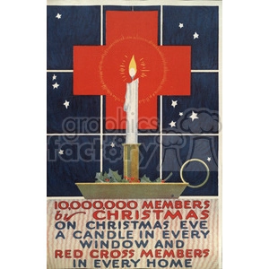 Vintage Red Cross Christmas Membership Poster