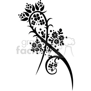 Black and White Abstract Floral Vector Design