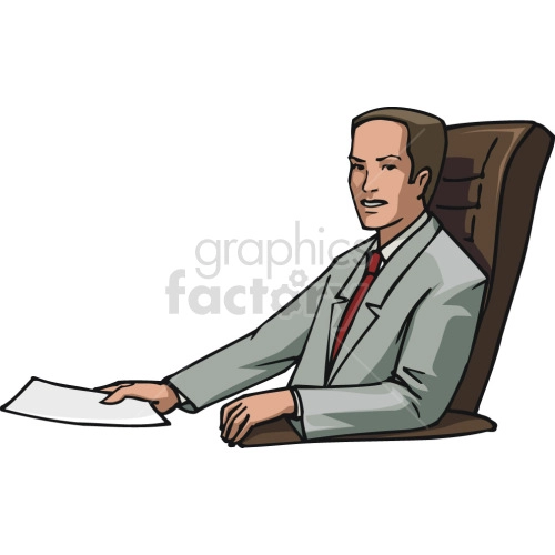 lawyer sitting in office chair