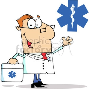 Cartoon Doctor Holding Medical Bag