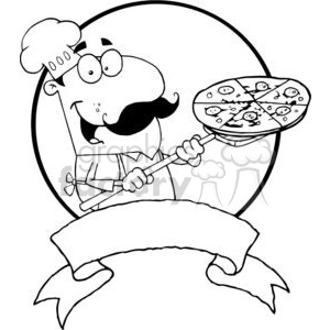 pizza pie clipart black and white