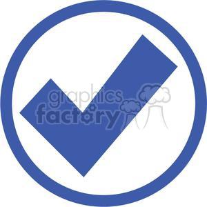 A blue checkmark inside a blue circle, representing a symbol of confirmation, approval, or completion.