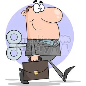 3247-Businessman-With-Wind-up-Key-In-His-Back