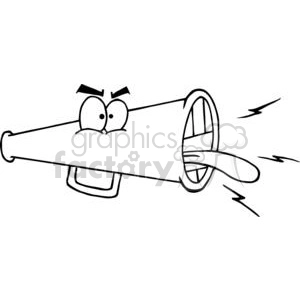 Cartoon Megaphone with Funny Face