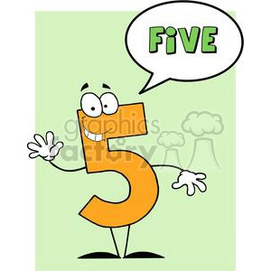 Funny-Number-Guy-Five-With-Speech-Bubble