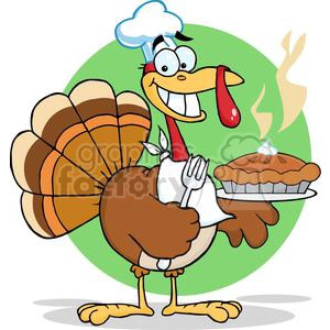 3530-Happy-Turkey-Chef-With-Pie