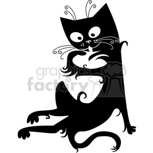 Cute Black Cat Image - Whimsical Feline Grooming