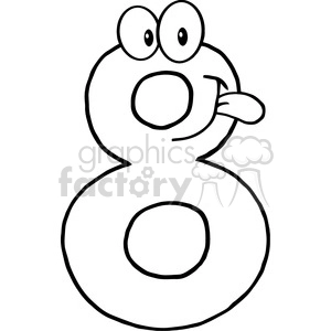 5013-Clipart-Illustration-of-Number-Eight-Cartoon-Mascot-Character