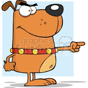Comical Cartoon Dog Pointing