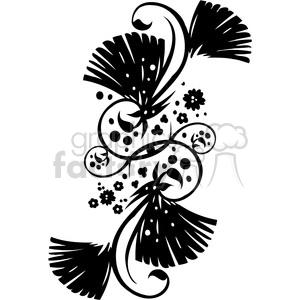 Intricate Black and White Ornamental Floral Design