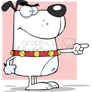 Cartoon Angry Dog Pointing with Paw - Funny Pet