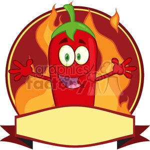 6786 Royalty Free Clip Art Red Chili Pepper Cartoon Mascot Logo