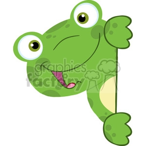 Funny Waving Frog Cartoon Greeting
