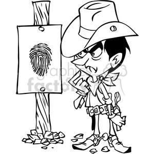 wanted sign western cartoon in black and white