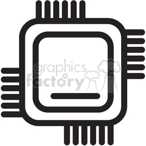 cpu computer chip vector icon
