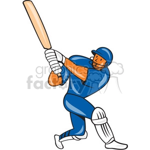 cricket player batting in blue shape