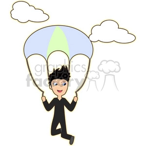 Parachute boy cartoon character vector image