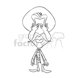 vector val kilmer cartoon character in black and white