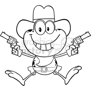 Funny Cowboy Frog Cartoon