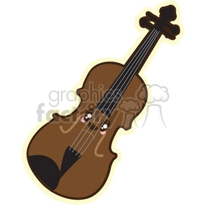 Violin cartoon character illustration