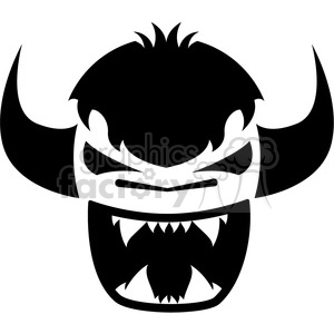 monster logo icon design black white