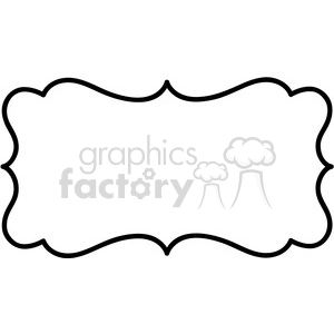 A decorative black and white blank label clipart with a scalloped border.