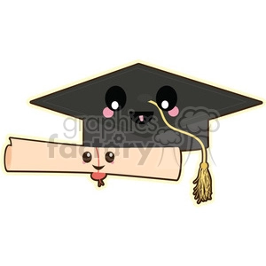 graduation cap cartoon character