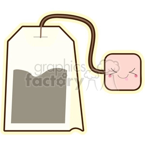 Tea Bag cartoon character vector clip art image