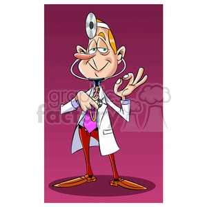 doug the cartoon doctor listening to stethoscope