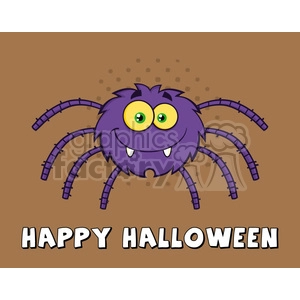 8952 Royalty Free RF Clipart Illustration Funny Spider Cartoon Character Vector Illustration With Background And Text