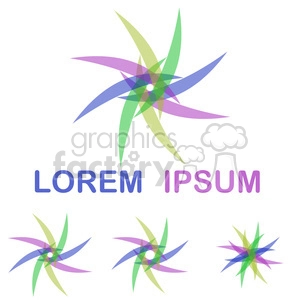 Clipart image with abstract multi-colored star-like shapes and 'Lorem Ipsum' text