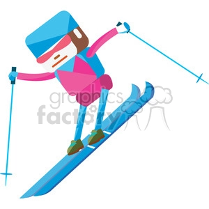 olympic alpine skier illustration